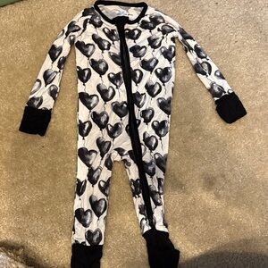 Charming Heart Print Kids Footie